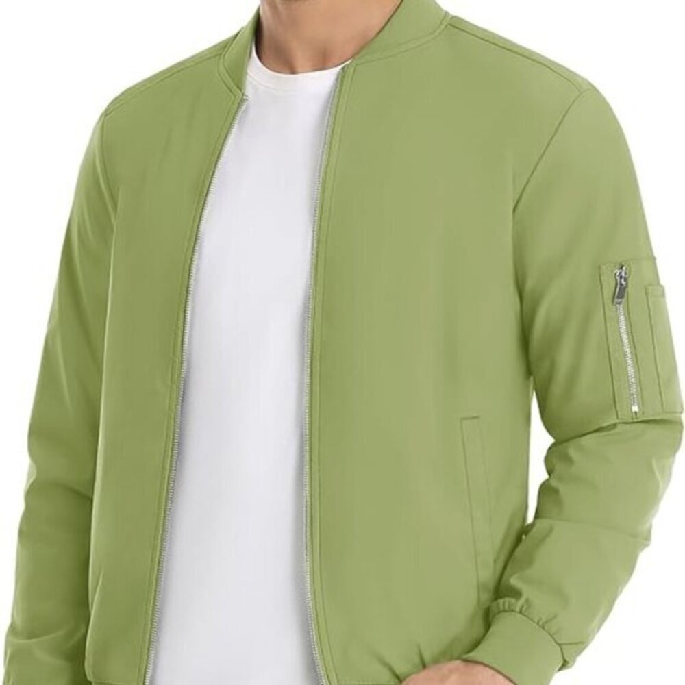 Men's Lightweight Bomber Jacket Windbreaker Casual Fall Spring Outdoor Coat (2XL